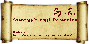 Szentgyörgyi Robertina névjegykártya